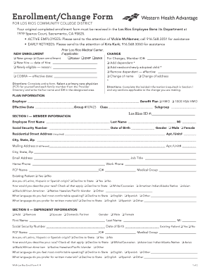 Los Rios Community College District Employee Health Enrollment Form
