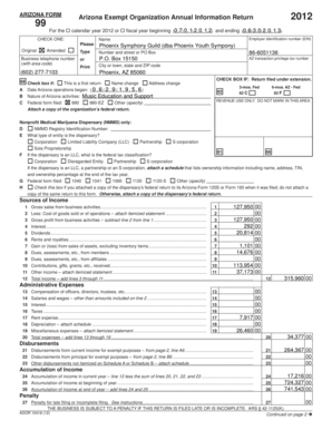 Arizona Exempt Organization Annual Information Return