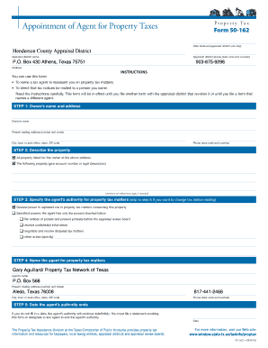 Texas Property Tax Agent Appointment Form