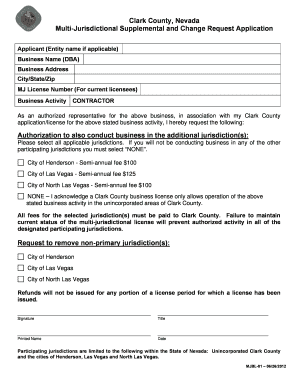 Clark County Multi-Jurisdictional License Application