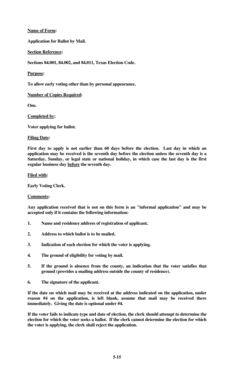 Texas Application for Ballot by Mail