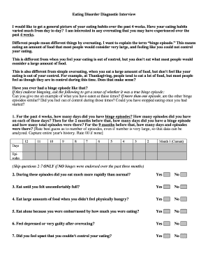 Eating Disorder Diagnostic Interview