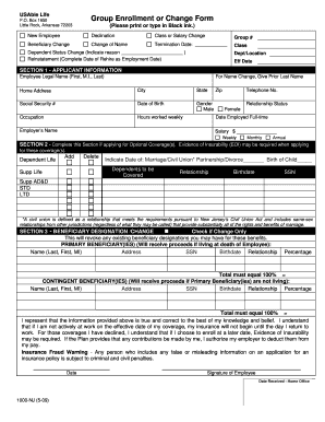 USAble Life Group Enrollment or Change Form