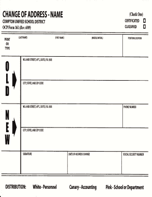 Change of Address Form
