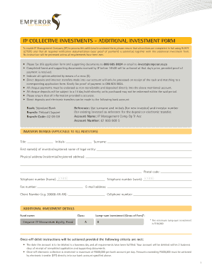 IP Collective Investments Additional Investment Form
