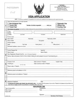 Thailand Non-Immigrant Visa Application