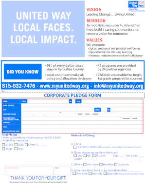 United Way of Kankakee County Pledge Form