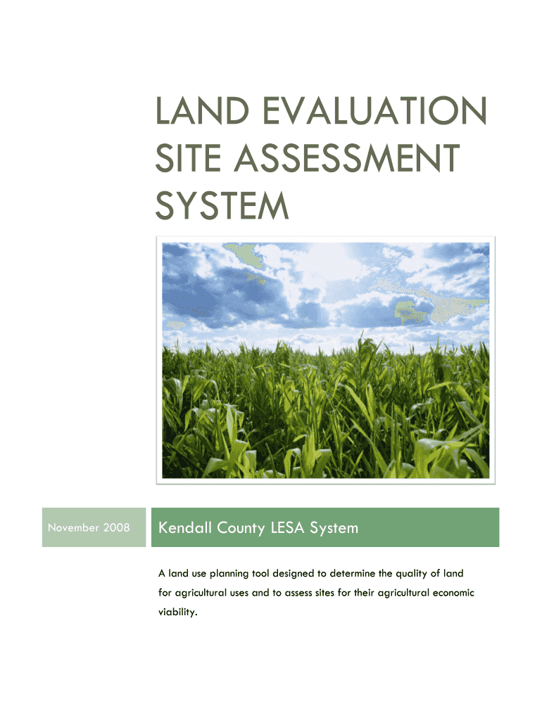 Land Evaluation Site Assessment System Kendall County LESA System Preview on Page 1