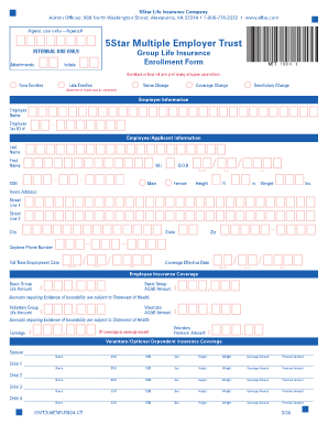 5Star Group Life Insurance Enrollment Form