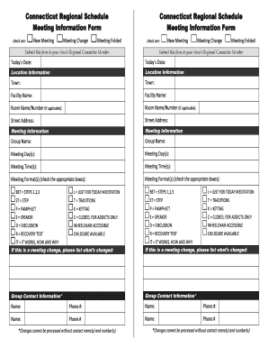 Connecticut Regional Meeting Information Form