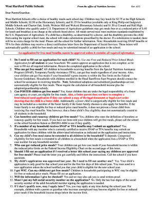 Free and Reduced Price School Meals Application