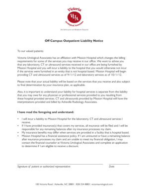 Outpatient Liability Notice