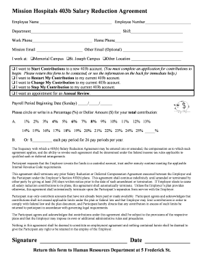 403b Salary Reduction Agreement