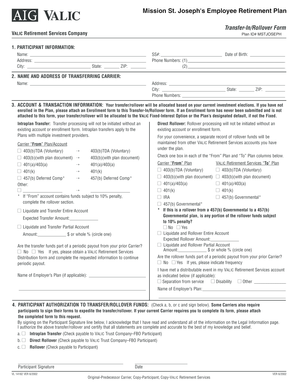 VALIC Retirement Services Transfer-In/Rollover Form