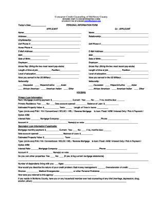 Personal Information Form