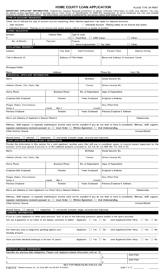 Home Equity Loan Application Form
