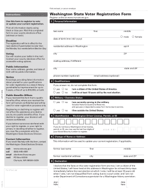 Washington State Voter Registration Form