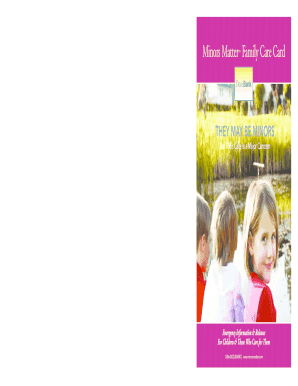 Minors Matter Child Emergency Information Form