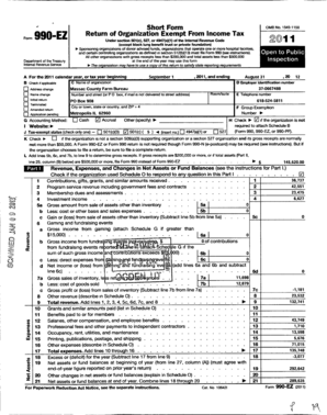 Form 990-EZ Tax Return for Exempt Organizations