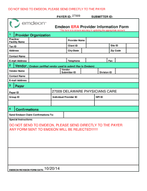 Emdeon ERA Provider Information Form