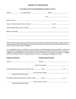 Change of Contractor Request Form