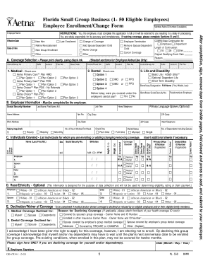 Florida Small Group Business Employee Enrollment Form