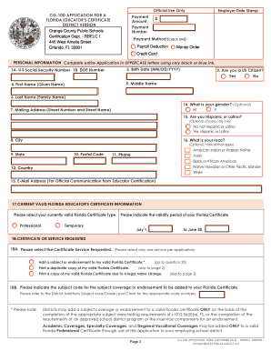 Florida Educator Certification Application