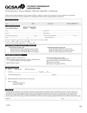 GCSAA Student Membership Application