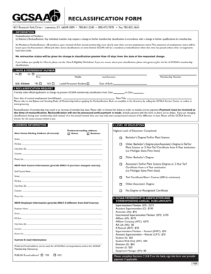 GCSAA Membership Reclassification Form