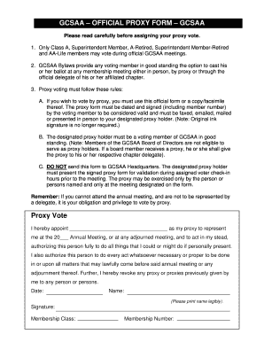GCSAA Official Proxy Form