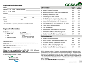 GCSAA Course Registration Form
