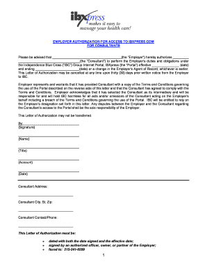 Employer Authorization for IBXpress Access