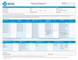 BlueSolutions Health Plan Renewal Form