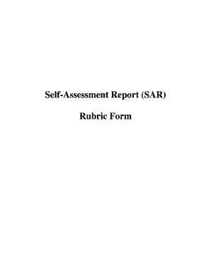Self-Assessment Report Rubric Form