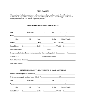 Dental Patient Information and Consent Form
