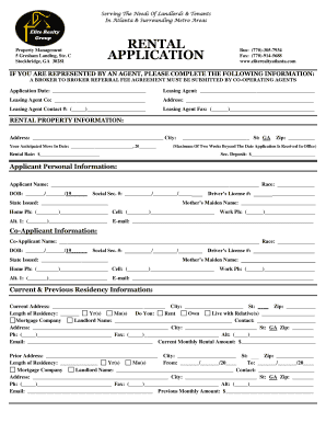 Georgia Rental Application Form