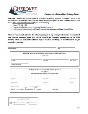 Employee Information Change Form
