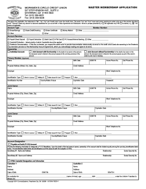 Workmen's Circle Credit Union Master Membership Application