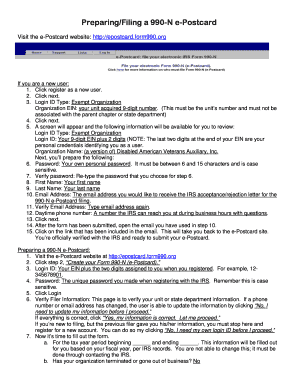 IRS Form 990-N e-Postcard Filing Guide