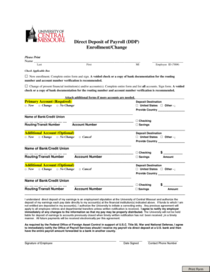Direct Deposit Enrollment Form