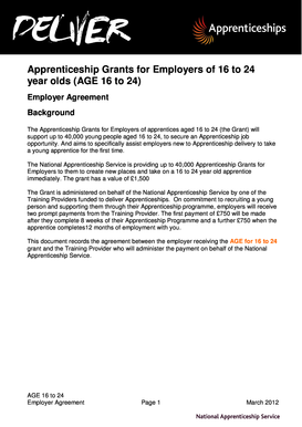 UK Apprenticeship Grant Employer Agreement