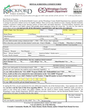 Dental Screening Consent Form