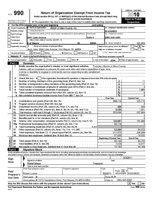 Form 990 Tax Return for Exempt Organizations