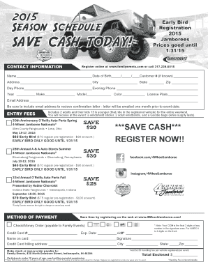 2015 4-Wheel Jamboree Nationals Registration Form