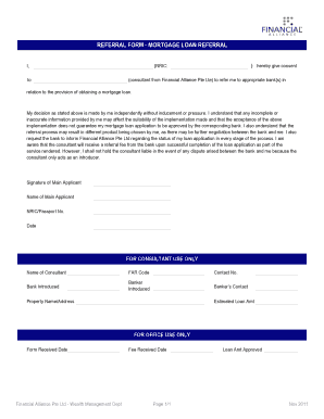 Mortgage Loan Referral Form