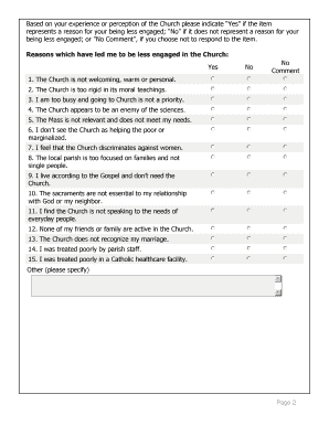 Catholic Church Engagement Survey
