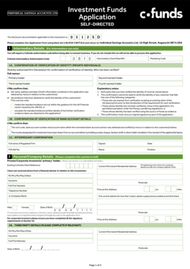 Investment Funds Application Form