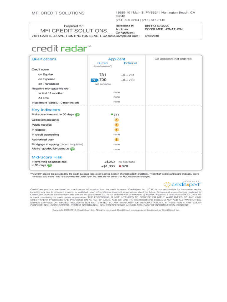 mfi credit solutions Preview on Page 1