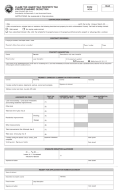 Indiana Homestead Property Tax Credit Form