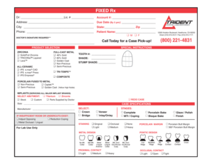 Dental Lab Prescription Form